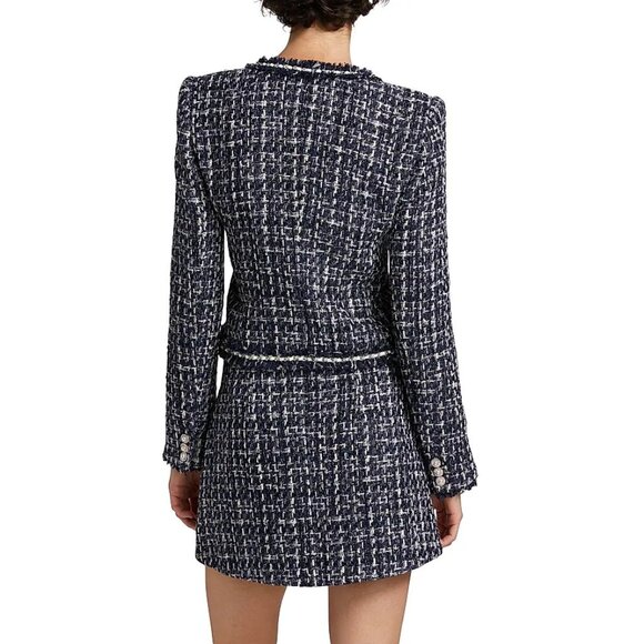 NEW Generation Love - Size Small Betsy Buttoned Tweed Jacket - Navy White/ Multi - Picture 5 of 7
